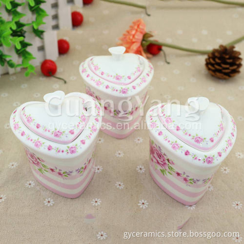 Beautiful Facade Porcelain Ceramic Canister Tea Coffee Sugar Set